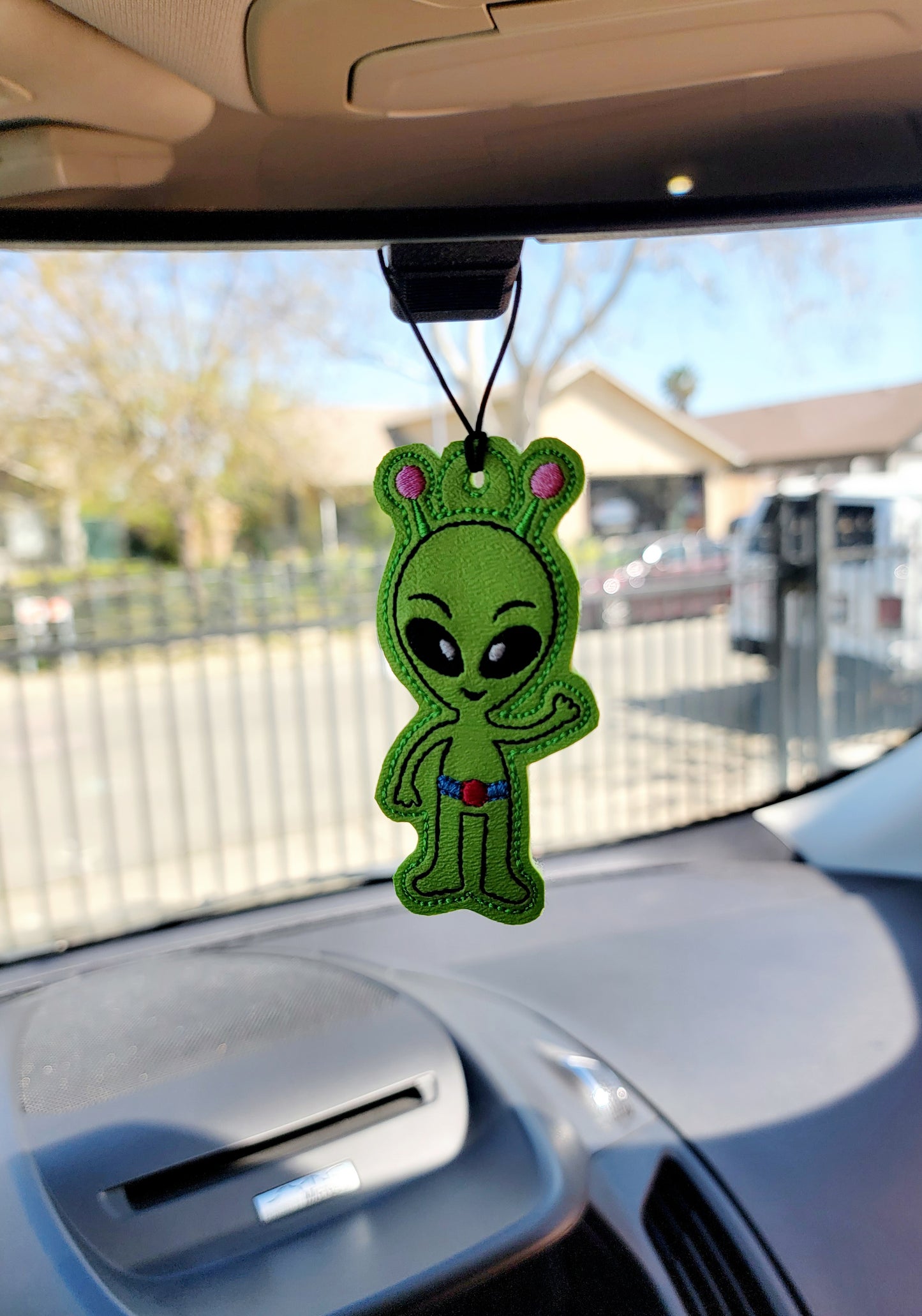 Greetings Earthling/ Unscented car freshie