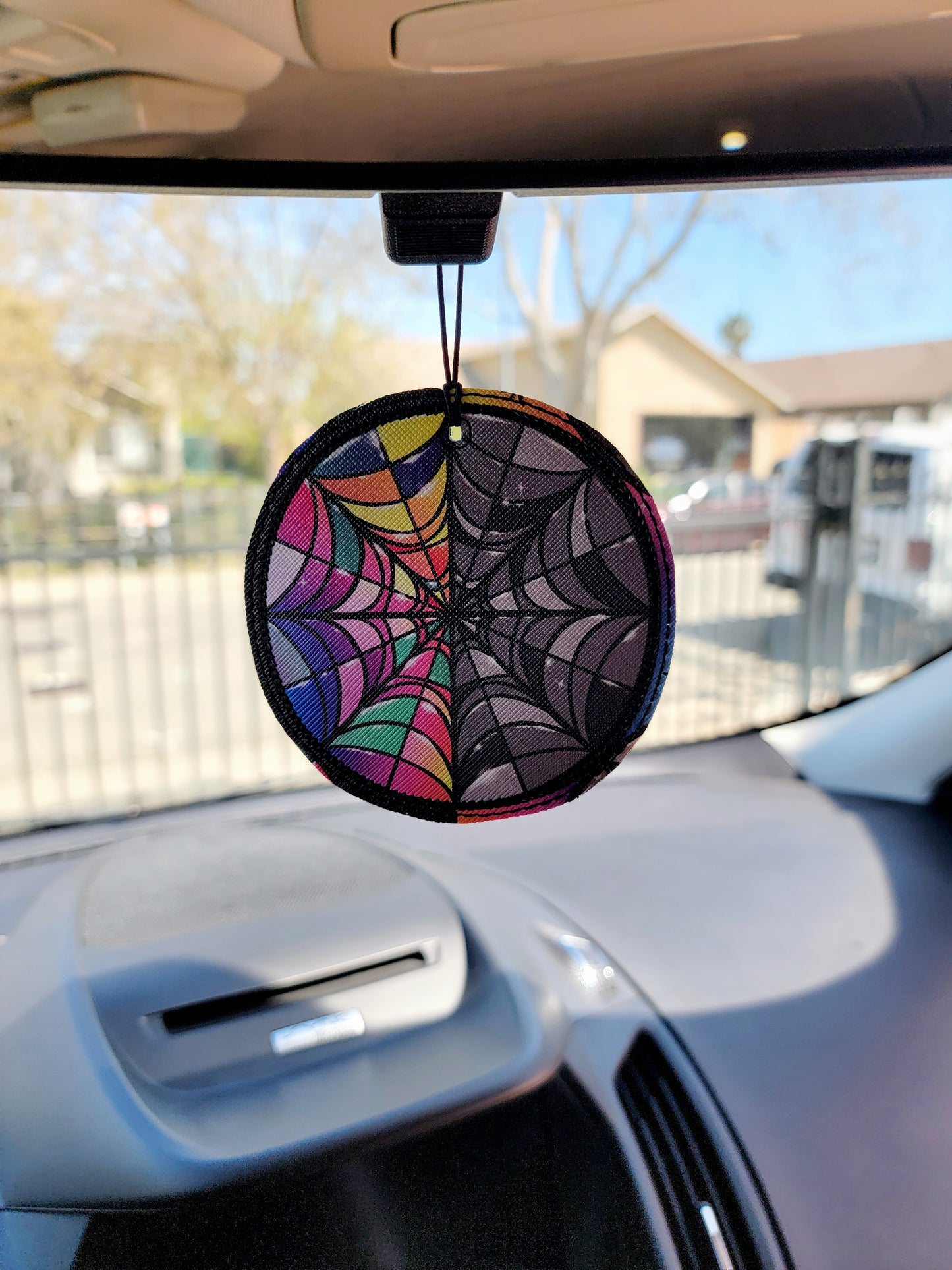 Stain glass web/ Unscented car freshie
