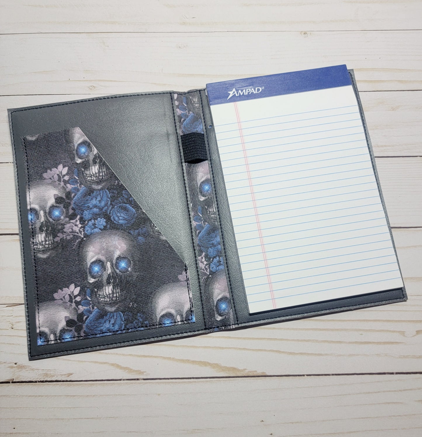 Skulls/ Blue Roses Notebook Cover