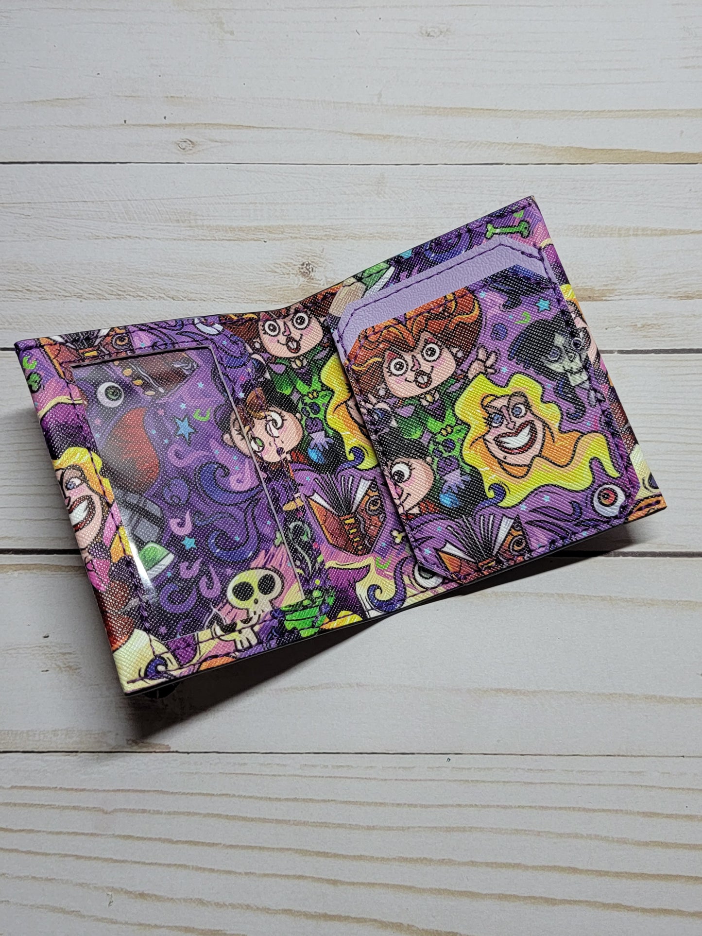 Cartoon Salem Sisters Bifold Mini Wallet