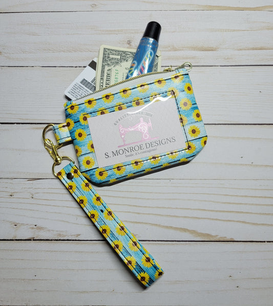 Sunflower ID wristlet