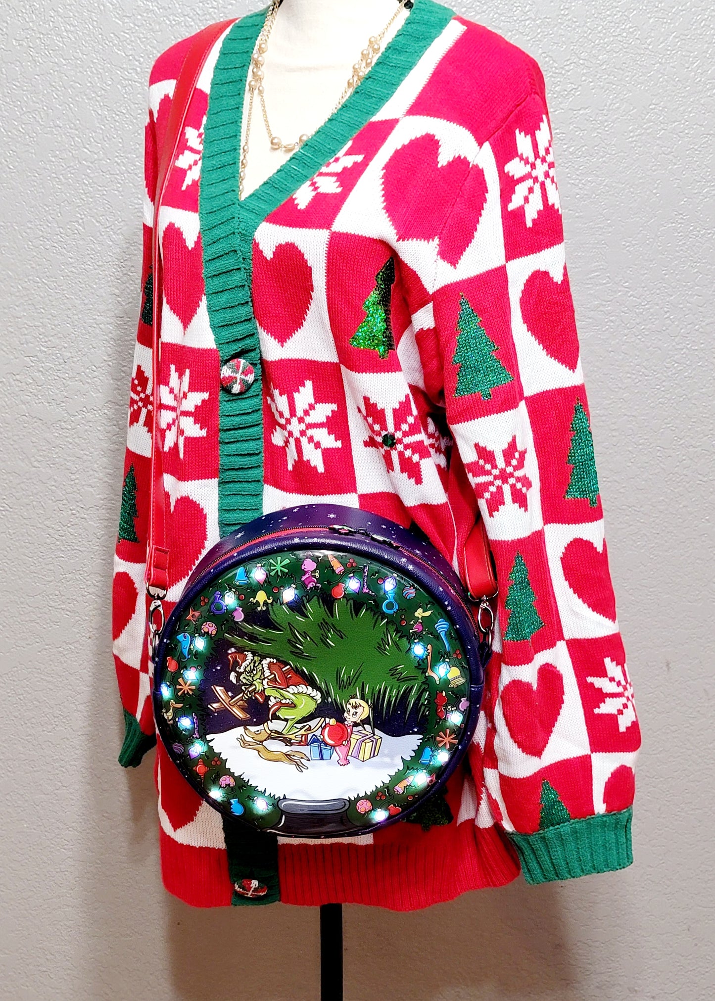 "He's a mean one" Holiday Inspired Crossbody Bag