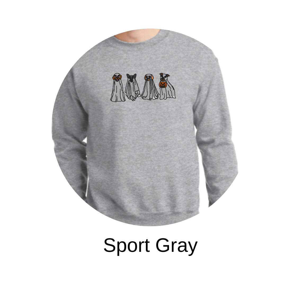 Trick or treats Halloween pups embroidered sweatshirt