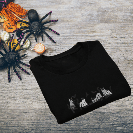 Spooky cats friends embroidered sweatshirt