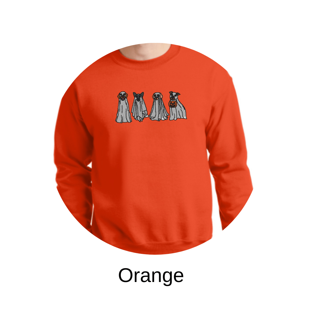 Trick or treats Halloween pups embroidered sweatshirt