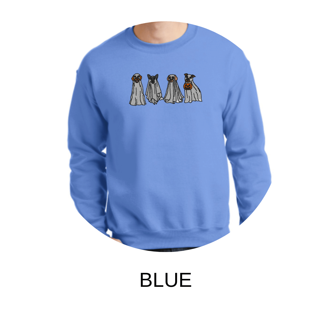 Trick or treats Halloween pups embroidered sweatshirt