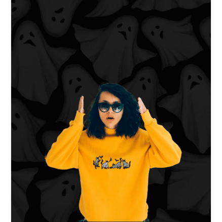 Spooky cats friends embroidered sweatshirt