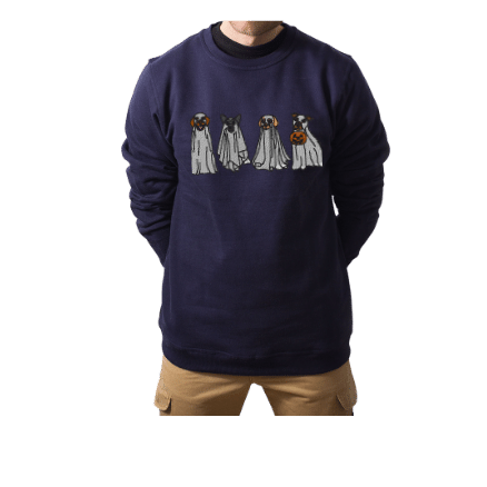 Trick or treats Halloween pups embroidered sweatshirt