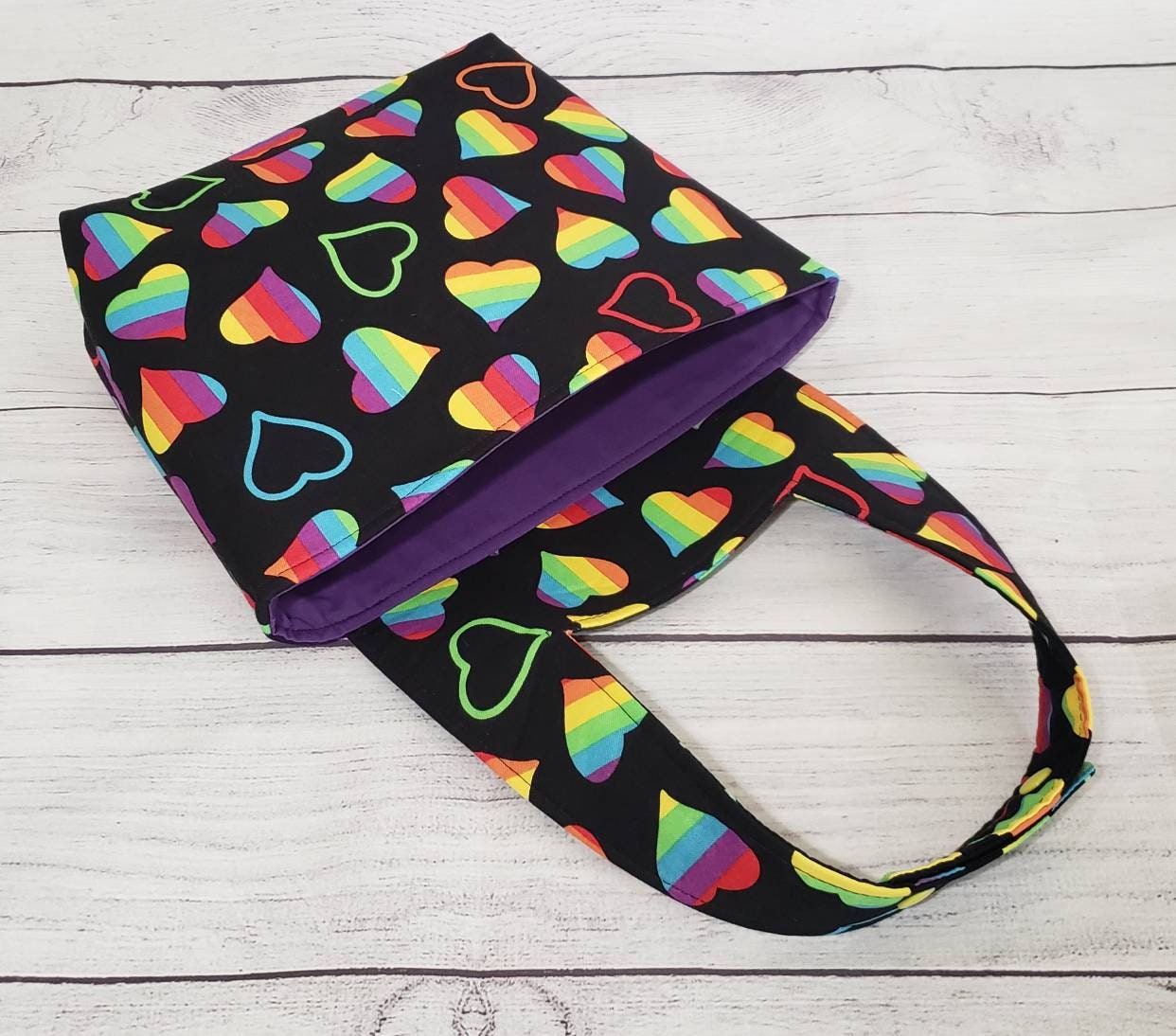 Rainbow hearts // car trash can