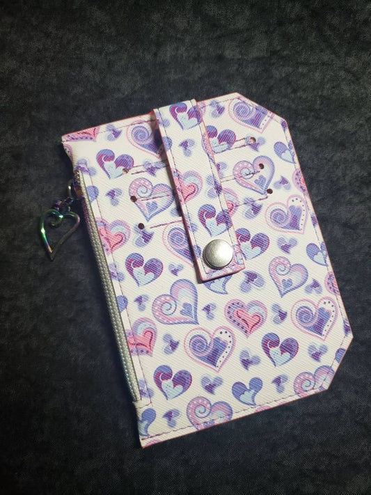 Hearts// pocket pal/ minimalist wallet/ card holder/ coin pouch