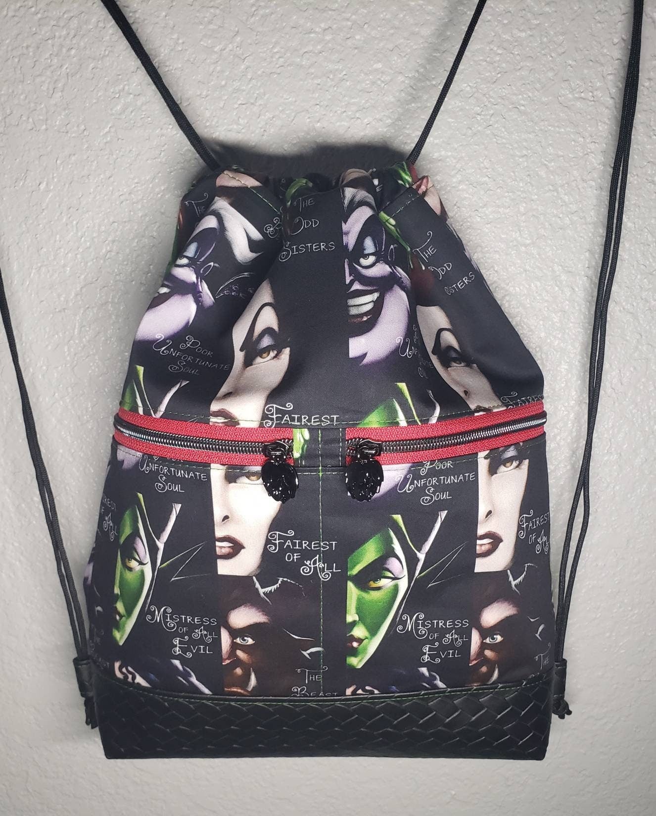 Vogue villains// Begonia drawstring backpack