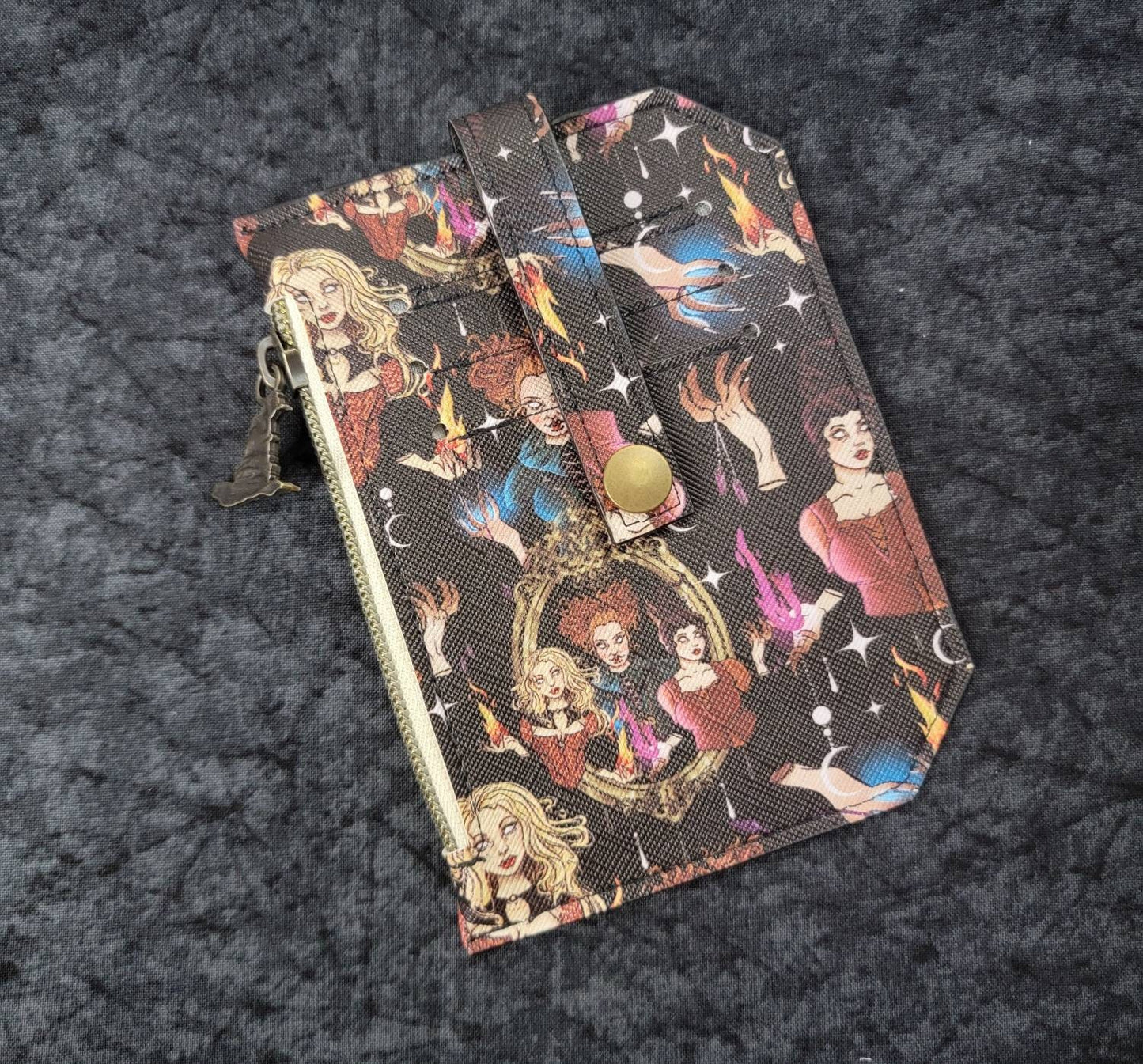 Sister witches// pocket pal/ minimalist wallet/ card holder/ coin pouch