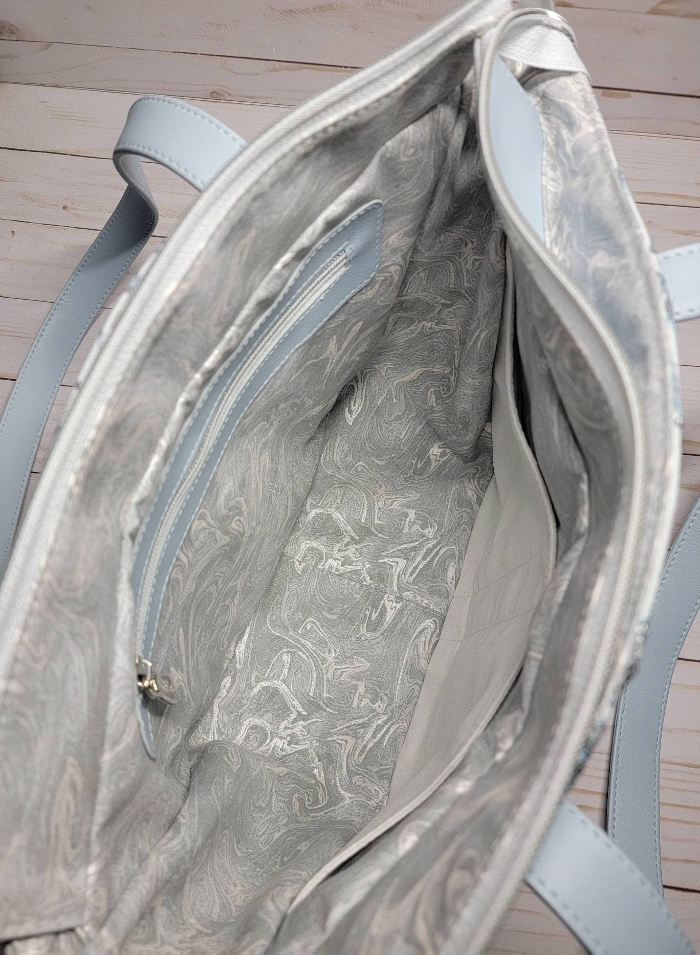 Ilaria handbag// baby blue/ silver sequin // shoulder bag// sparkle and floral