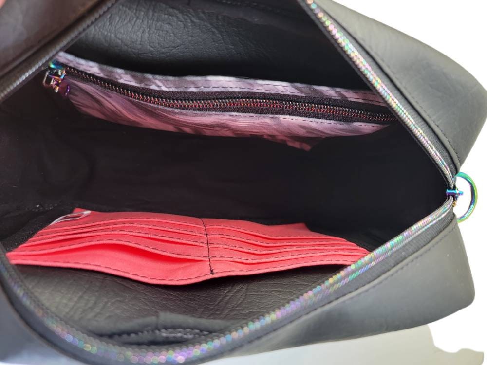 Stained glass roommates/ catalina crossbody/ quilted boxy bag/ card holder/rainbow hardware