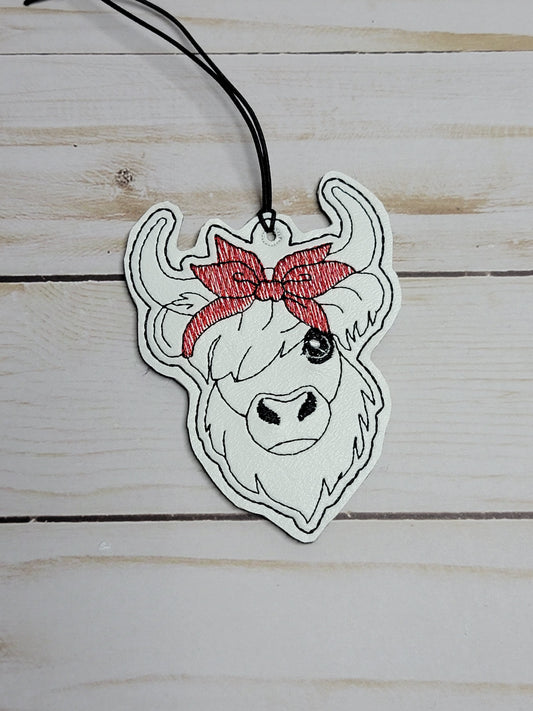 Bandana Cow// Unscented car freshie