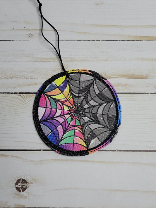 Stain glass web/ Unscented car freshie
