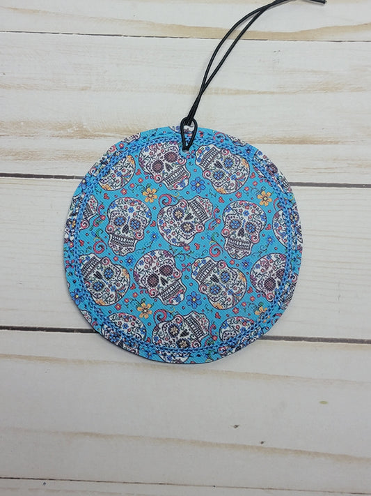 Blue sugar skull/ Car freshie