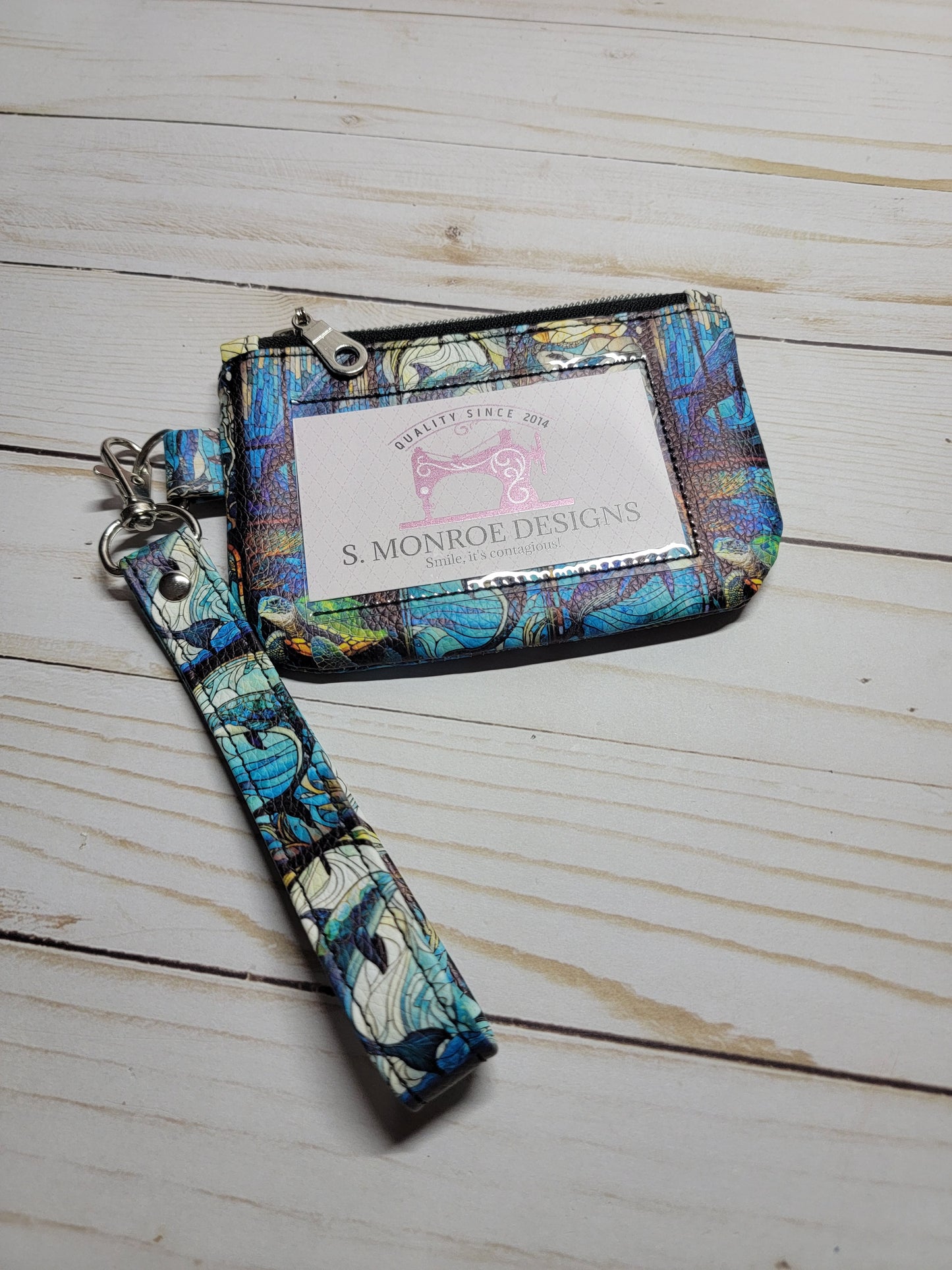 Stained Glass Sea Life ID Wristlet