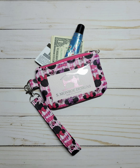 Pinky Mouse ID Wristlet