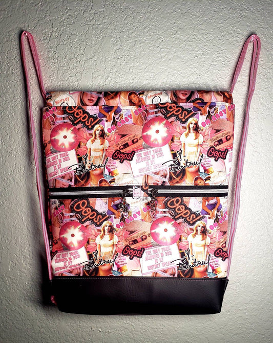 Queen of pop// Begonia drawstring backpack