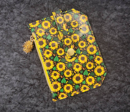 Sunflower// pocket pal/ minimalist wallet/ card holder/ coin pouch
