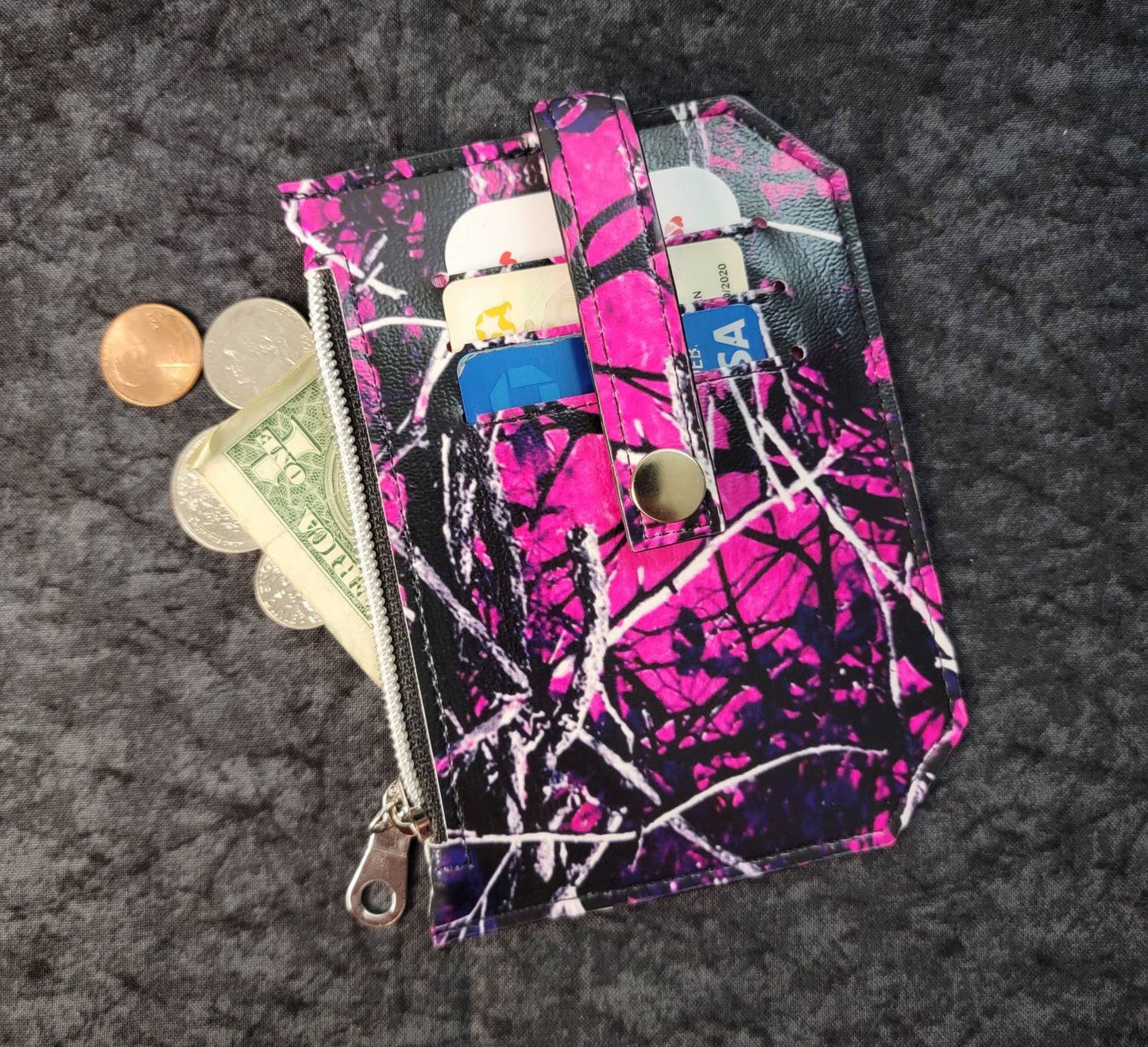 Pink hunters Camouflage // pocket pal/ minimalist wallet/ card holder/ coin pouch