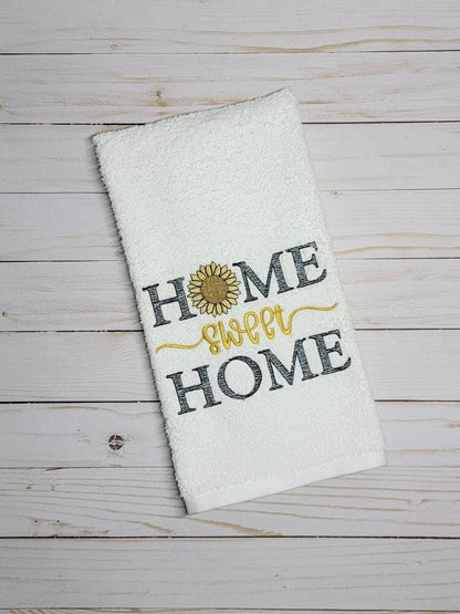 Home sweet home/ sunflower/ hand towel/ kitchen decor/embroidered