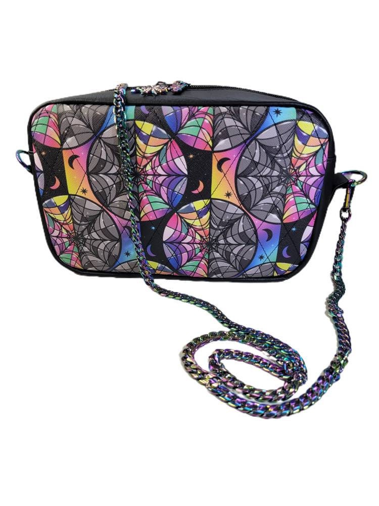Stained glass roommates/ catalina crossbody/ quilted boxy bag/ card holder/rainbow hardware