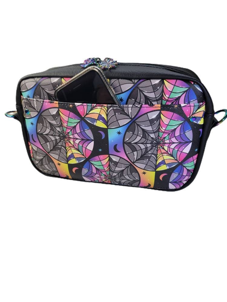 Stained glass roommates/ catalina crossbody/ quilted boxy bag/ card holder/rainbow hardware